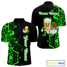 Load image into Gallery viewer, Funny Beer Bowling Shirts Team Women Men Custom Green Bowling Jersey for Bowler MBL250