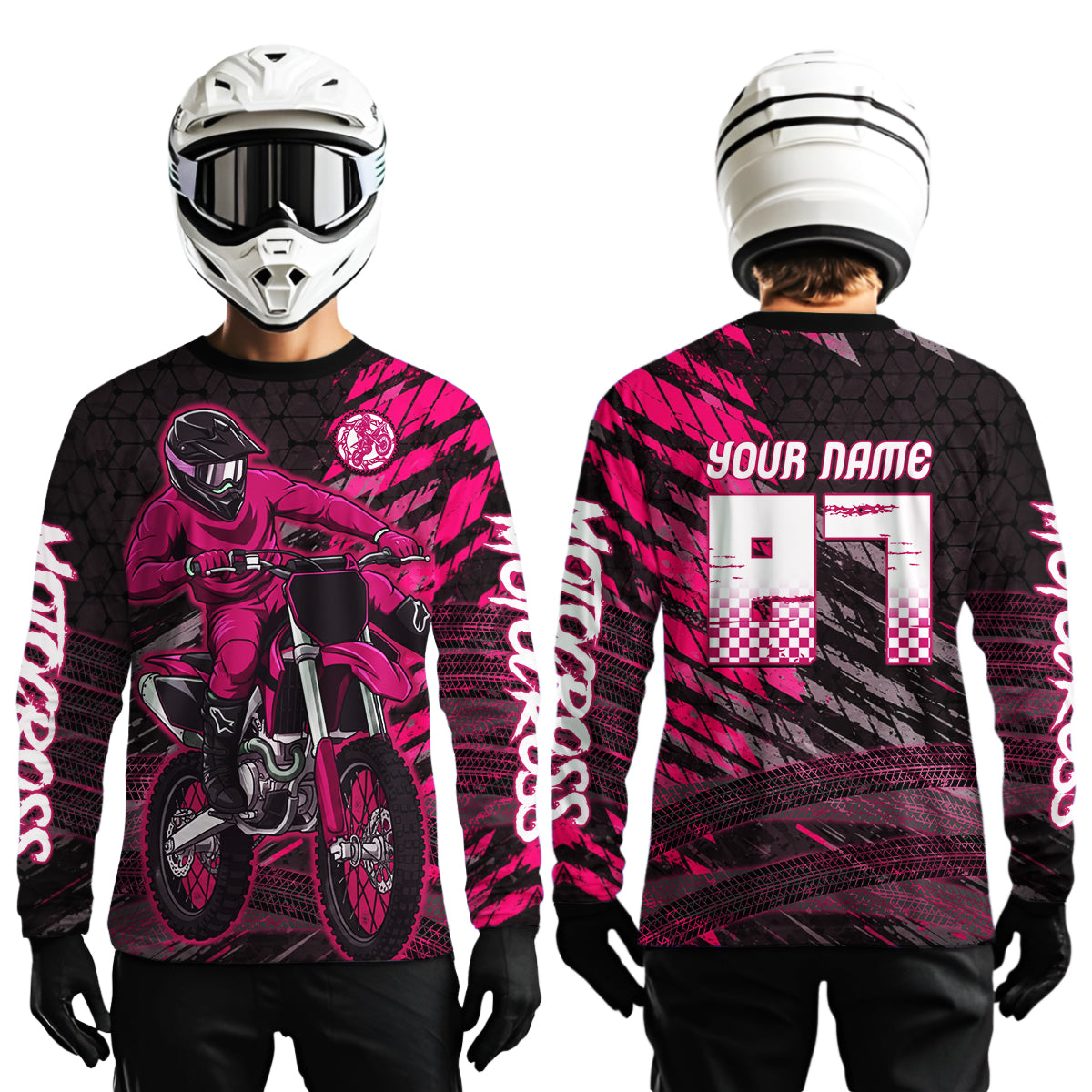 Pink Motocross Racing Jersey Kids Women Men Custom Dirt Bike Shirts Motorcycle Shirt XM494