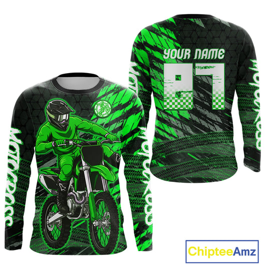 Green Motocross Racing Jersey Kids Women Men Custom Dirt Bike Shirts Motorcycle Shirt XM494