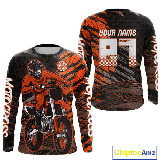 Orange Motocross Racing Jersey Kids Women Men Custom Dirt Bike Shirts Motorcycle Shirt XM494