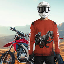 Load image into Gallery viewer, Red Dinosaur Motocross Jersey Custom Dirt Bike Shirt Men Kid Women Racing Jersey XM411