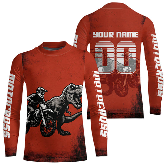 Red Dinosaur Motocross Jersey Custom Dirt Bike Shirt Men Kid Women Racing Jersey XM411