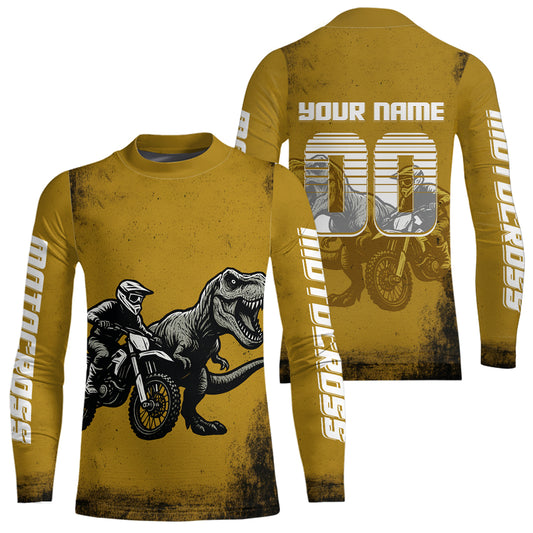 Yellow Dinosaur Motocross Jersey Custom Dirt Bike Shirt Men Kid Women Racing Jersey XM411