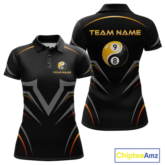 Custom 8 9 Ball Billiard Yin Yang Shirts for Women Billiard Team Shirts Billiard League Polo & 1/4 Zip NNT89