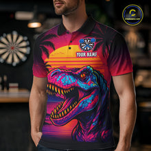 Load image into Gallery viewer, Custom Neon Dinosaur Dart Shirts For Men Dart Board Gifts Darts Team Jerseys Dart League NNT161