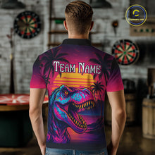 Load image into Gallery viewer, Custom Neon Dinosaur Dart Shirts For Men Dart Board Gifts Darts Team Jerseys Dart League NNT161