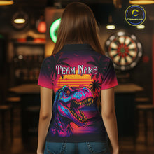 Load image into Gallery viewer, Custom Neon Dinosaur Dart Shirts For Women Dart Board Gifts Darts Team Jerseys Dart League NNT161