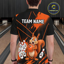 Load image into Gallery viewer, Custom Orange Squirrel Bowling Jersey for Men Bowling Team Shirts Bowling Polo &amp; 1/4 Zip HNT301