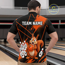 Load image into Gallery viewer, Custom Orange Squirrel Bowling Jersey for Men Bowling Team Shirts Bowling Polo &amp; 1/4 Zip HNT301