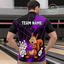 Load image into Gallery viewer, Custom Purple Squirrel Bowling Jersey for Men Bowling Team Shirts Bowling Polo &amp; 1/4 Zip HNT301