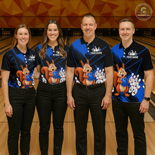 Load image into Gallery viewer, Custom Blue Squirrel Bowling Jersey for Women Bowling Team Shirts Bowling Polo &amp; 1/4 Zip HNT301