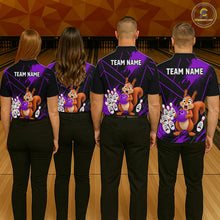 Load image into Gallery viewer, Custom Purple Squirrel Bowling Jersey for Men Bowling Team Shirts Bowling Polo &amp; 1/4 Zip HNT301