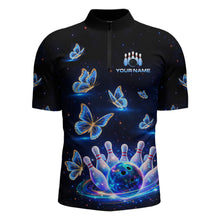 Load image into Gallery viewer, Custom Galaxy Butterflies Bowling Jersey for Men Bowling Tournament Polo &amp; 1/4 Zip Bowling Team Shirts HNT211