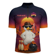 Load image into Gallery viewer, Custom Funny Duck Bowling Jersey for Men Bowling Uniform Polo &amp; 1/4 Zip Bowling Team Shirts HNT235
