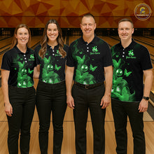 Load image into Gallery viewer, Custom Green Butterfly Galaxy Bowling Jersey for Women Bowling Team Shirts Bowling League HNT310
