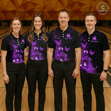 Load image into Gallery viewer, Custom Purple Butterfly Galaxy Bowling Jersey for Women Bowling Team Shirts Bowling League HNT310