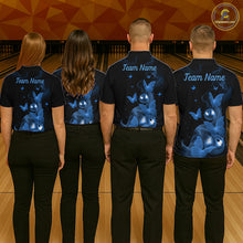 Load image into Gallery viewer, Custom Blue Butterfly Galaxy Bowling Jersey for Women Bowling Team Shirts Bowling League HNT310