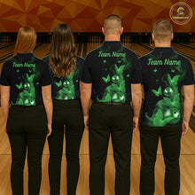 Load image into Gallery viewer, Custom Green Butterfly Galaxy Bowling Jersey for Women Bowling Team Shirts Bowling League HNT310