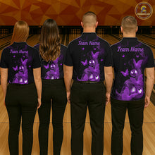 Load image into Gallery viewer, Custom Purple Butterfly Galaxy Bowling Jersey for Women Bowling Team Shirts Bowling League HNT310