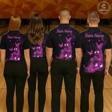 Load image into Gallery viewer, Custom Pink Butterfly Galaxy Bowling Jersey for Women Bowling Team Shirts Bowling League HNT310