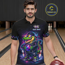Load image into Gallery viewer, Custom Neon Funny Alligator Bowling Jersey for Men Bowling Tournament Polo &amp; 1/4 Zip Bowling Team Shirts HNT219