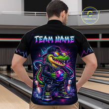Load image into Gallery viewer, Custom Neon Funny Alligator Bowling Jersey for Men Bowling Tournament Polo &amp; 1/4 Zip Bowling Team Shirts HNT219