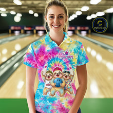 Load image into Gallery viewer, Custom Funny Sloth Bowling Jersey for Women Tropical Tie-Dye Bowling Team Shirts Bowling League HNT306