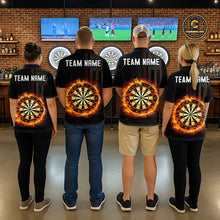 Load image into Gallery viewer, Custom Flame US Flag Darts Shirt for Women Darts Team Jerseys Dart Tournament Polo &amp; 1/4 Zip NNT115