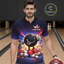 Load image into Gallery viewer, Custom Funny Bowling Jersey for Men Bowling Tournament Polo &amp; 1/4 Zip Bowling Team Shirts HNT221