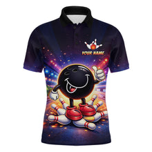 Load image into Gallery viewer, Custom Funny Bowling Jersey for Men Bowling Tournament Polo &amp; 1/4 Zip Bowling Team Shirts HNT221