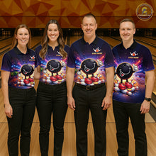 Load image into Gallery viewer, Custom Funny Bowling Jersey for Men Bowling Tournament Polo &amp; 1/4 Zip Bowling Team Shirts HNT221