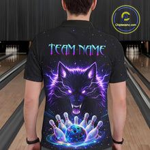 Load image into Gallery viewer, Custom Galaxy Wolf Bowling Jersey for Men Bowling Tournament Polo &amp; 1/4 Zip Bowling Team Shirts HNT220