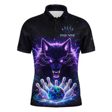 Load image into Gallery viewer, Custom Galaxy Wolf Bowling Jersey for Men Bowling Tournament Polo &amp; 1/4 Zip Bowling Team Shirts HNT220