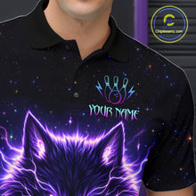 Load image into Gallery viewer, Custom Galaxy Wolf Bowling Jersey for Men Bowling Tournament Polo &amp; 1/4 Zip Bowling Team Shirts HNT220