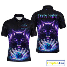 Load image into Gallery viewer, Custom Galaxy Wolf Bowling Jersey for Men Bowling Tournament Polo &amp; 1/4 Zip Bowling Team Shirts HNT220