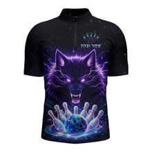 Load image into Gallery viewer, Custom Galaxy Wolf Bowling Jersey for Men Bowling Tournament Polo &amp; 1/4 Zip Bowling Team Shirts HNT220