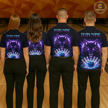 Load image into Gallery viewer, Custom Galaxy Wolf Bowling Jersey for Men Bowling Tournament Polo &amp; 1/4 Zip Bowling Team Shirts HNT220