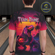 Load image into Gallery viewer, Custom Neon Dinosaur Bowling Jersey for Men Unisex Bowling Shirts for Team Polo &amp; 1/4 Zip HNT241