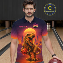 Load image into Gallery viewer, Custom Retro Dinosaur Bowling Jersey for Men Unisex Bowling Shirts for Team Polo &amp; 1/4 Zip HNT242