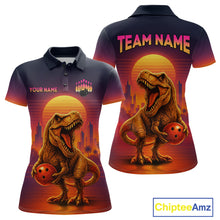 Load image into Gallery viewer, Custom Retro Dinosaur Bowling Jersey for Women Unisex Bowling Shirts for Team Polo &amp; 1/4 Zip HNT242