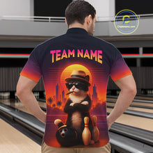 Load image into Gallery viewer, Custom Funny Cat Bowling Jersey for Men Bowling League Bowling Team Shirts Polo &amp; 1/4 Zip HNT197