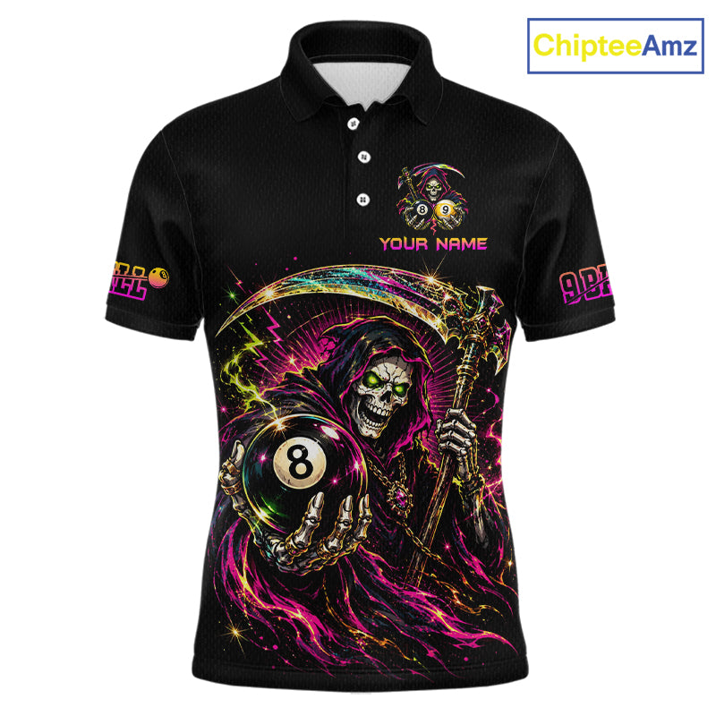 Custom Grim Reaper 8 Ball & 9 Ball Billiard Shirt for Men Billiard Team Jersey Billiard League NNT189