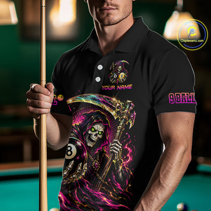 Custom Grim Reaper 8 Ball & 9 Ball Billiard Shirt for Men Billiard Team Jersey Billiard League NNT189