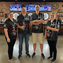 Load image into Gallery viewer, Custom American Flag Grim Reaper Dart Shirt Dart Team Jersey for Women Dartboard Shirts NNT177
