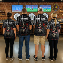 Load image into Gallery viewer, Custom American Flag Grim Reaper Dart Shirt Dart Team Jersey for Women Dartboard Shirts NNT177