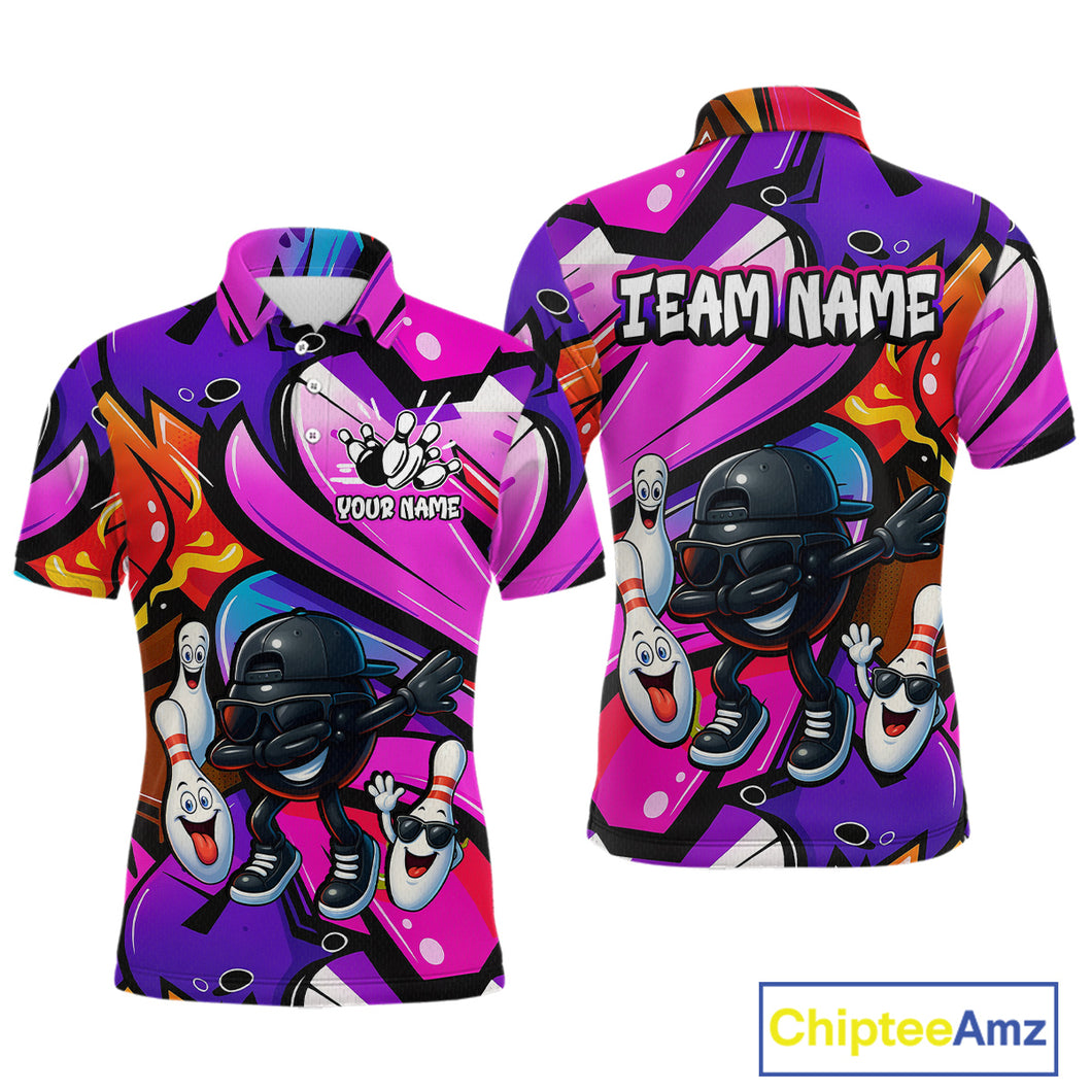 Custom Funny Bowling Jersey for Men Bowling Uniform Bowling Team Shirts Polo & 1/4 Zip HNT130