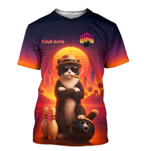 Load image into Gallery viewer, Custom Funny Cat Retro Bowling Shirt for Men Women Bowling Team Shirts Bowling Gifts HNT199
