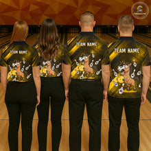 Load image into Gallery viewer, Custom Yellow Funny Horse Bowling Jersey for Men Bowling Team Shirts Bowling Tournament HNT184