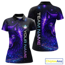 Load image into Gallery viewer, Custom Galaxy Wolf Bowling Jersey for Women Bowling Uniform Polo &amp;1/4 Zip Bowling Team Shirts HNT251