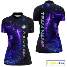 Load image into Gallery viewer, Custom Galaxy Wolf Bowling Jersey for Women Bowling Uniform Polo &amp;1/4 Zip Bowling Team Shirts HNT251
